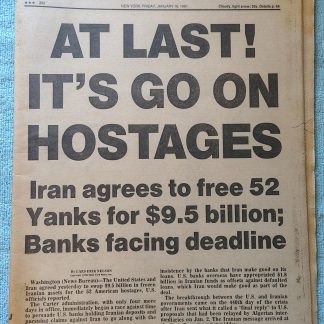 New York Daily News 16 January 1981 Jersey Jimmy Connors Iran Hostages Free ++