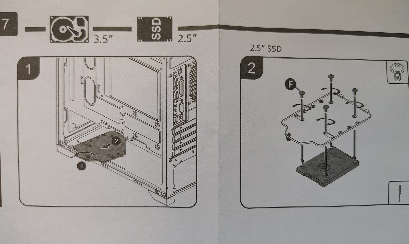Black SSD, Hard Disk Drive Mounting Bracket for Cooler Master Elite 301 PC Case - Image 8