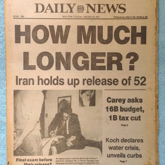 New York Daily News 20 January 1981 Jersey Reagan President Iran Hostages Econ