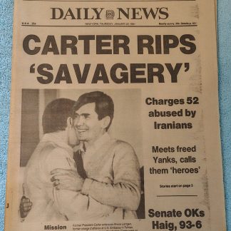 New York Daily News 22 January 1981 Jersey Reagan Iran Hostages Jaworski Super Bowl