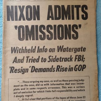 New York Daily News 6 August 1974 Nixon Admits Omissions NY Maritime College Grd