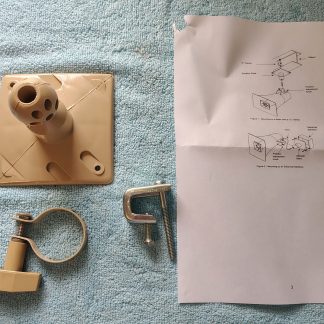 Valcom Loud Paging Horn Speaker Original Beige Plastic Mount w/ Beam Clamp, Knob