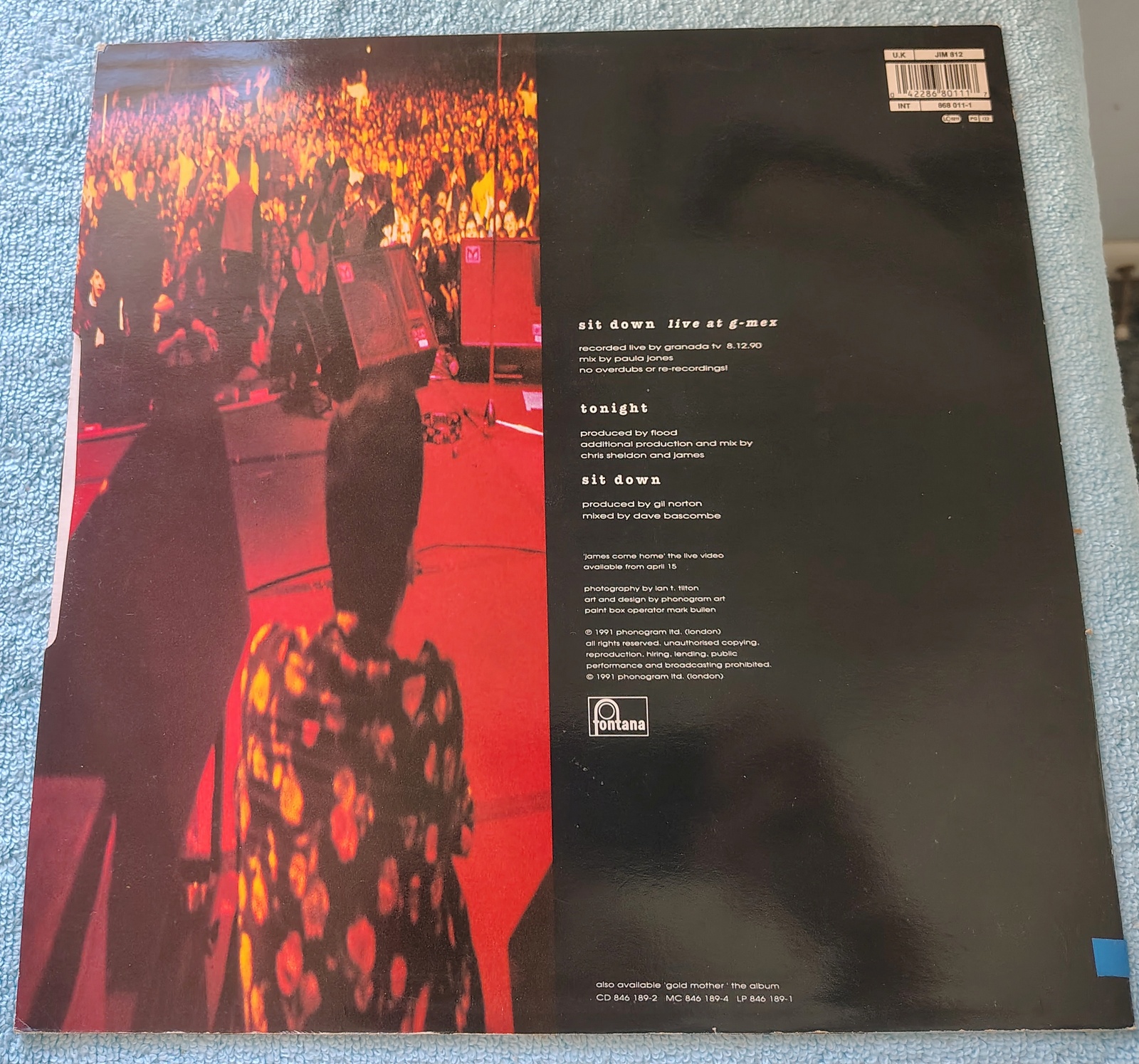 James Sit Down Alternative Indie Rock Single Vinyl Record 12" 45RPM 1991 Fontana - Image 8