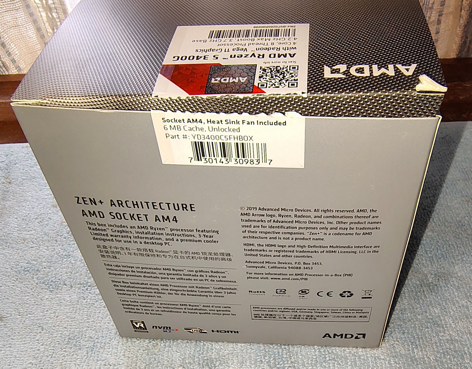 AMD Ryzen 5 3400G CPU APU Socket AM4 Processor YD3400C5FHBOX w/ Heatsink, Fan - Image 10