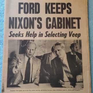 New York Daily News 11 August 1974 Ford Keeps Nixon's Cabinet Reds Mets Trevino