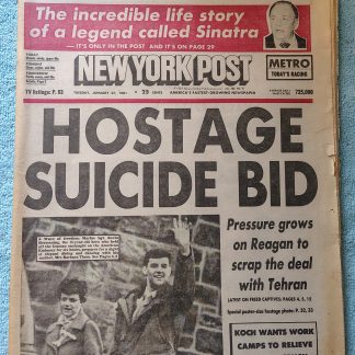 New York Post 27 January 1981 Iran Hostages President Reagan Frank Sinatra Pt 2