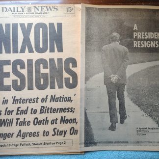 New York Daily News 9 August 1974 Nixon Resigns Special Pullout Toyota Celica Ad