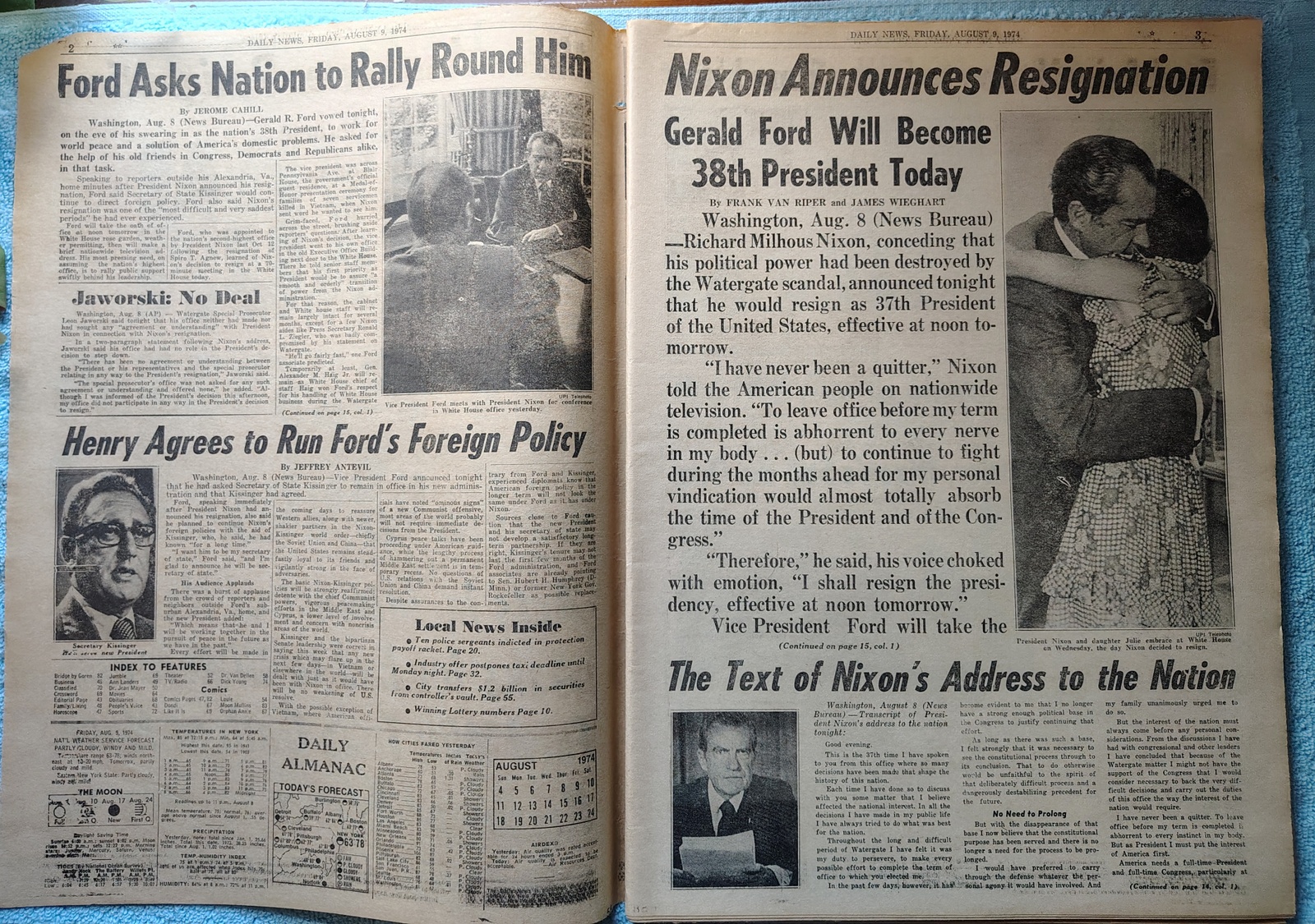 New York Daily News 9 August 1974 Nixon Resigns Special Pullout Toyota Celica Ad - Image 4