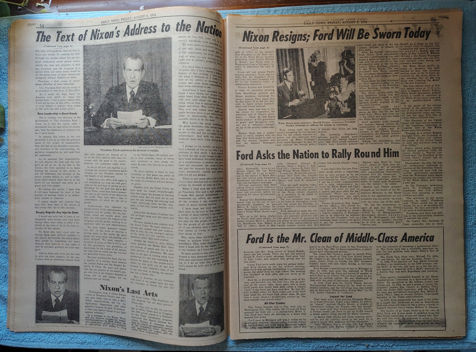 New York Daily News 9 August 1974 Nixon Resigns Special Pullout Toyota Celica Ad - Image 7