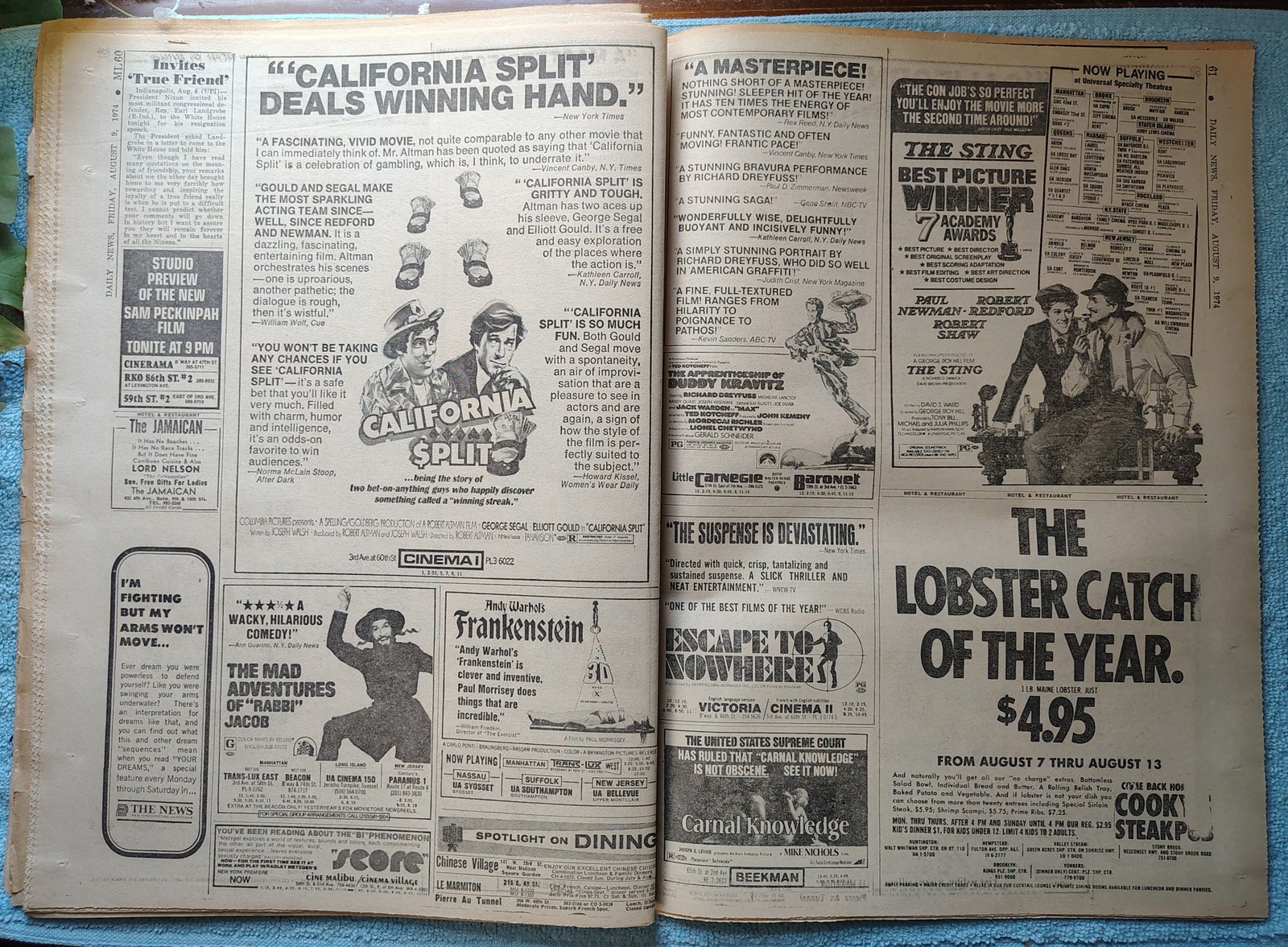 New York Daily News 9 August 1974 Nixon Resigns Special Pullout Toyota Celica Ad - Image 16