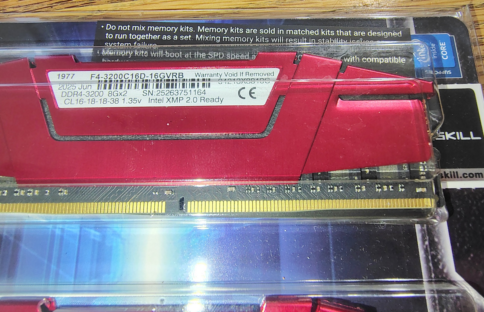 G.Skill Ripjaws V 16GB Kit, 2 x 8GB DDR4-3200 F4-3200C16D-16GVRB Memory RAM 2025 - Image 2