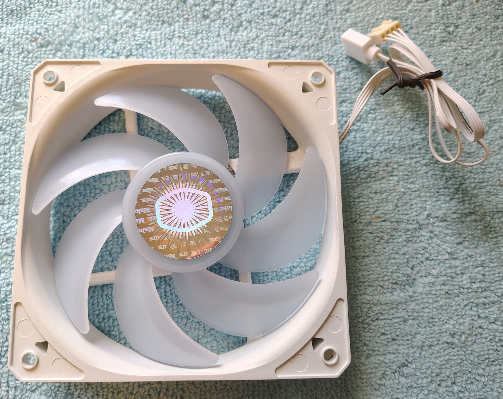 White SickleFlow 120 RGB 120mm Case Cooling Fan 4 Cooler Master Qube 500, Screws - Image 5