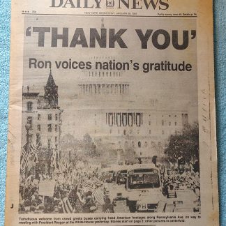 New York Daily News 28 January 1981 Iran Hostages Raiders Super Bowl Parade