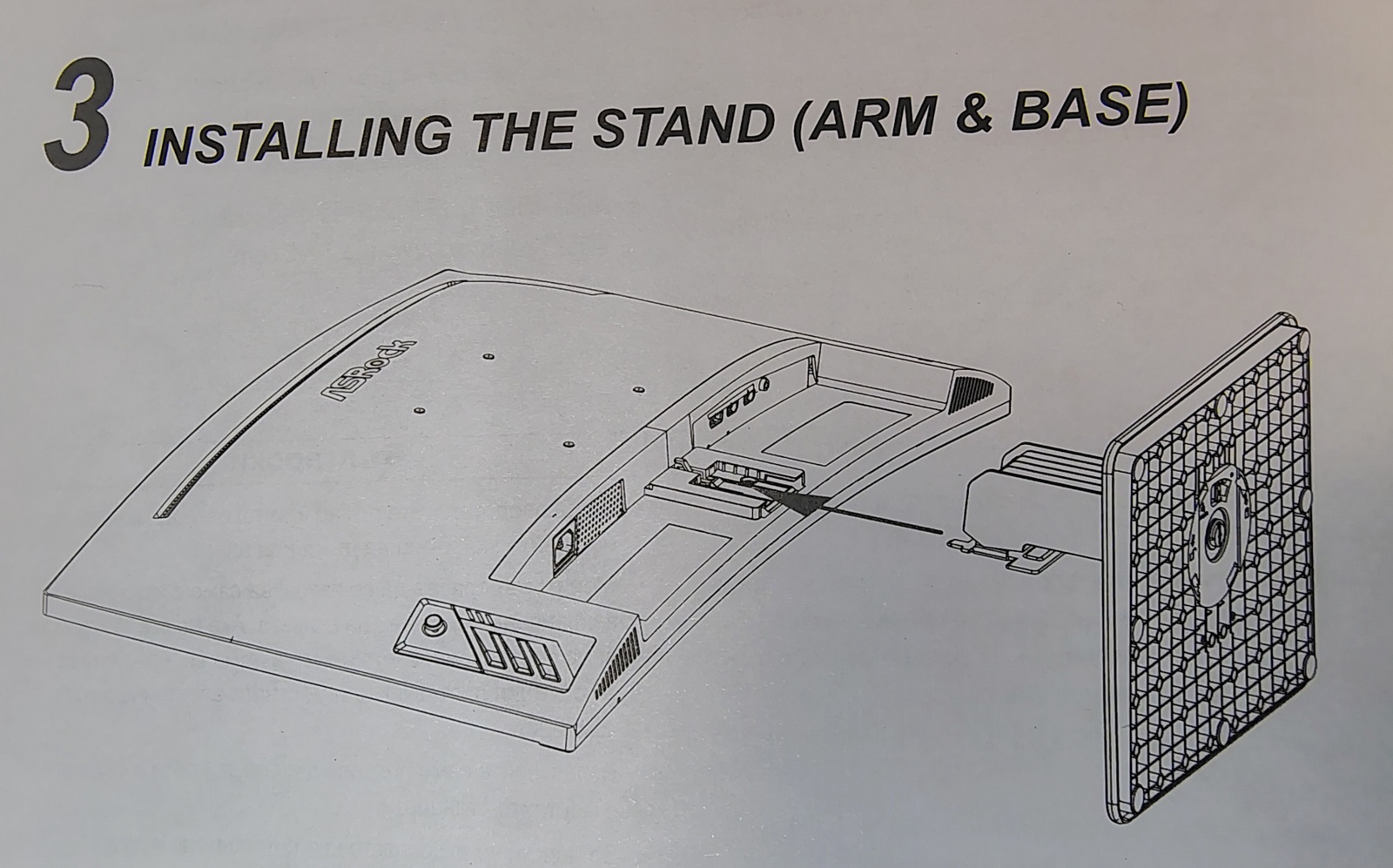 New Open Box Black ASRock PG27QRT1B Monitor Screen Stand Base Holder & Nubs 2024 - Image 6