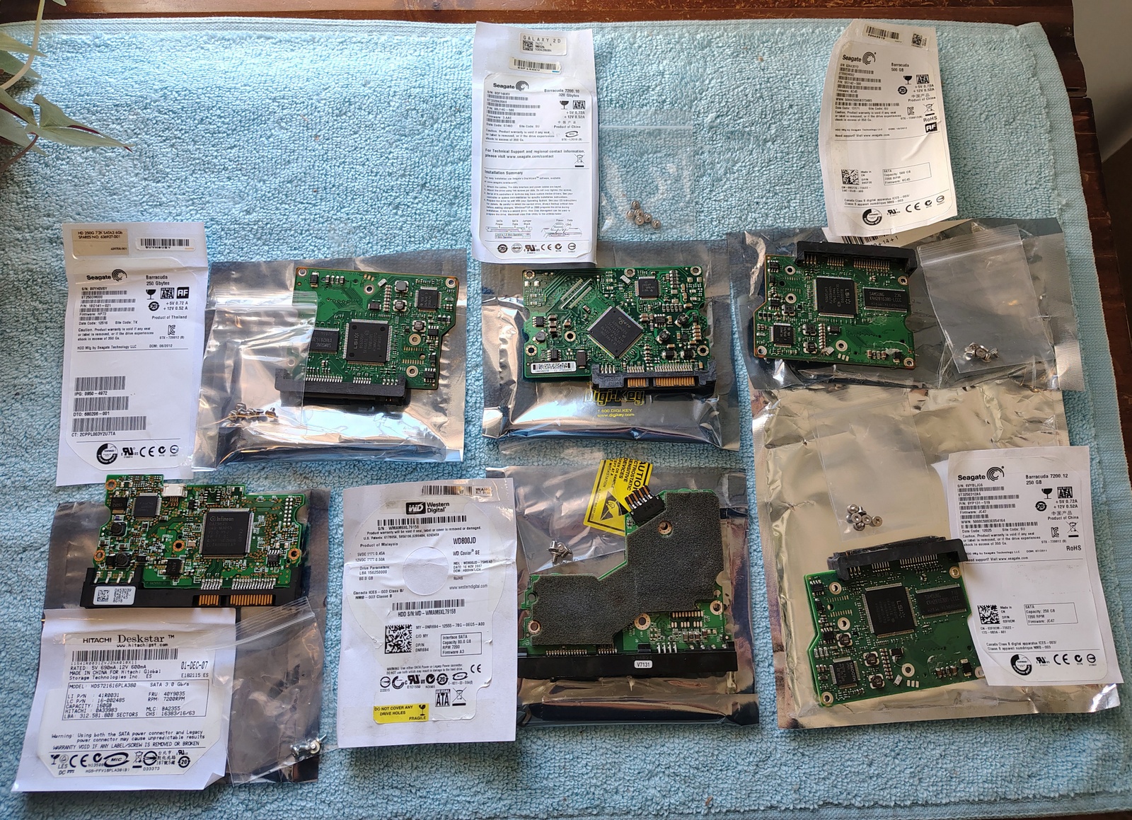 Scrap Gold Recovery Parts HDD Hard Disk Drive Circuit Controller Boards Lot of 6