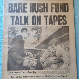 New York Daily News 1 May 1974 Nixon Watergate Tapes Polaroid SX-70 Ad Nets Win!