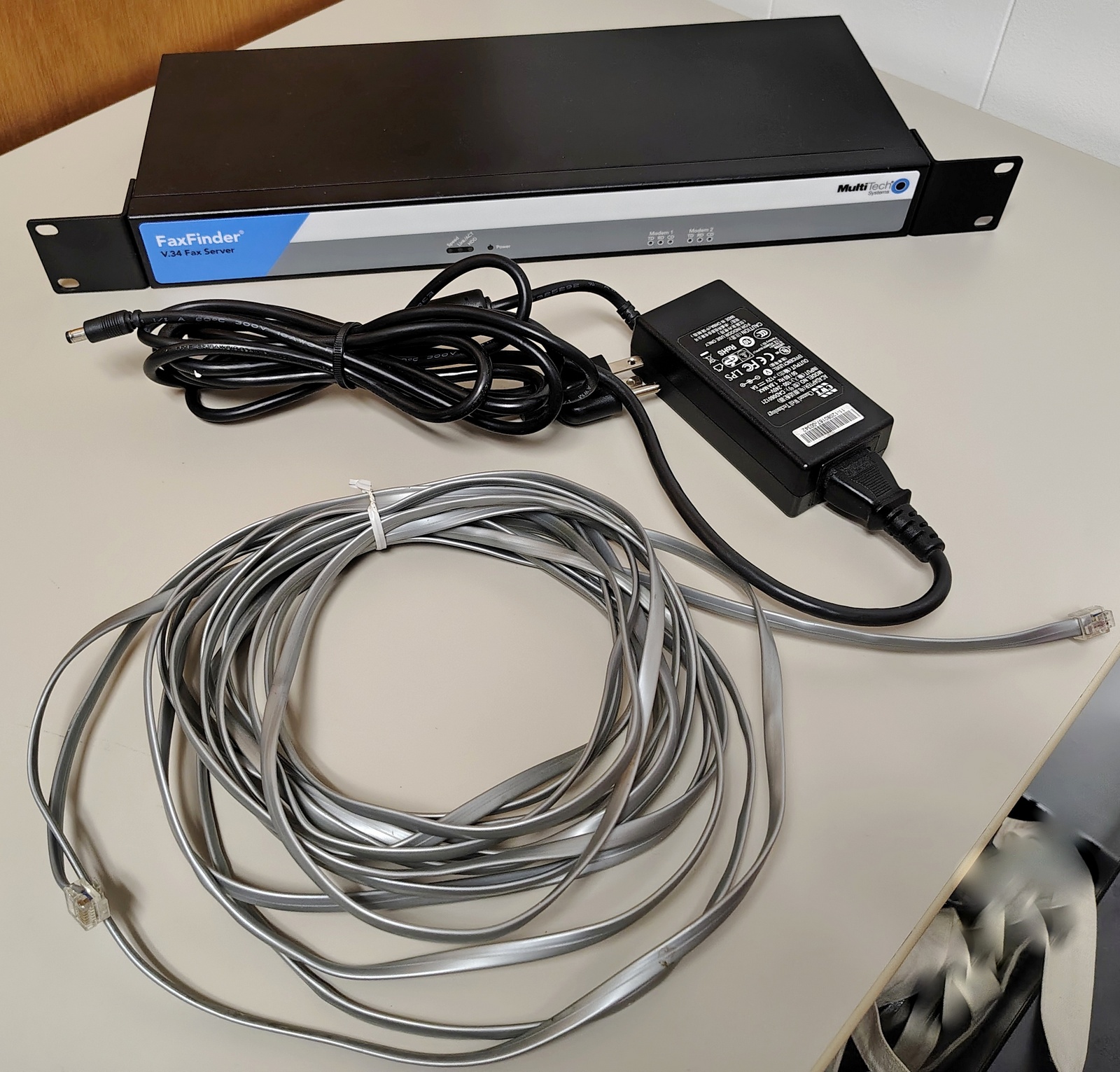 Multitech FaxFinder FF240 2-Port Network Fax Server w/ 1U Rack Mount Brackets