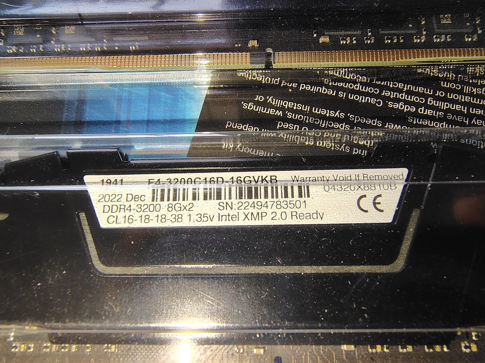 G.Skill Ripjaws V 16GB Kit, 2 x 8GB DDR4-3200 F4-3200C16D-16GVKB Memory RAM 2022 - Image 2