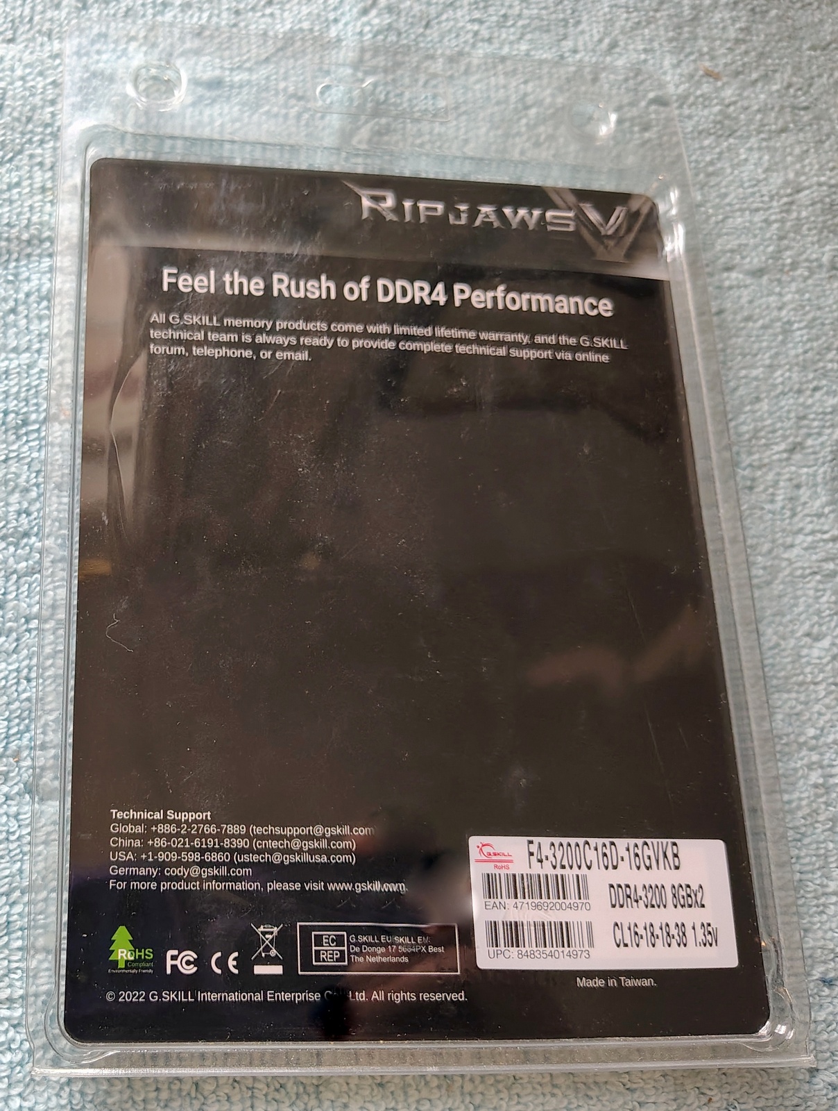 G.Skill Ripjaws V 16GB Kit, 2 x 8GB DDR4-3200 F4-3200C16D-16GVKB Memory RAM 2022 - Image 5