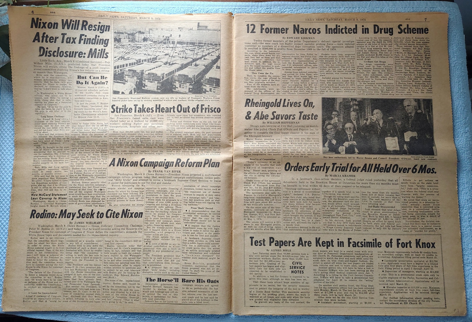 New York Daily News 9 March 1974 Colonels Vs Nets Julius Erving Nixon Streaking+ - Image 6