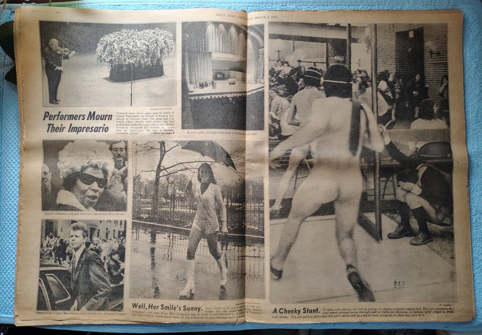 New York Daily News 9 March 1974 Colonels Vs Nets Julius Erving Nixon Streaking+ - Image 11