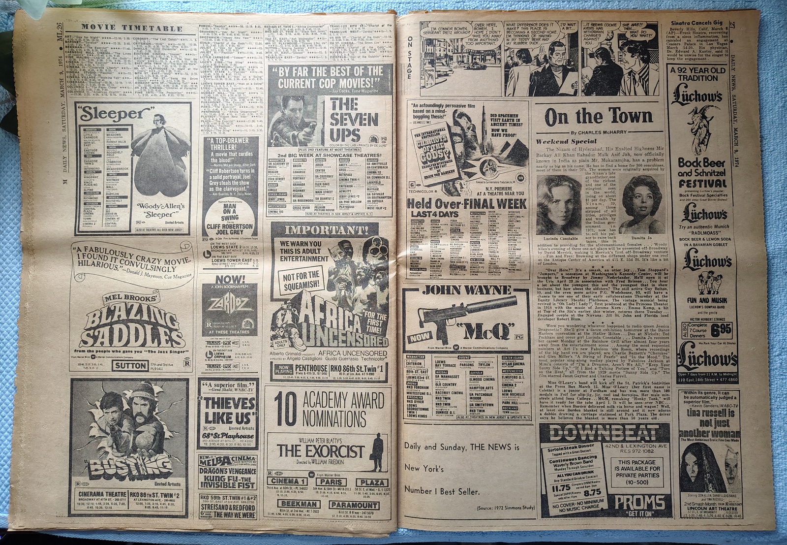 New York Daily News 9 March 1974 Colonels Vs Nets Julius Erving Nixon Streaking+ - Image 13