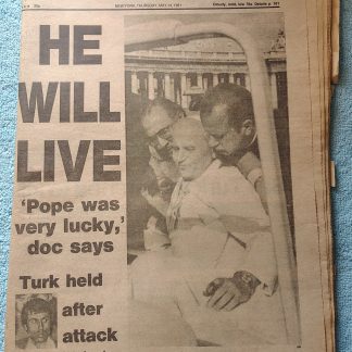 New York Daily News 14 May 1981 Pope John Paul Shot Nehmet Agca Ford Escort Ad +