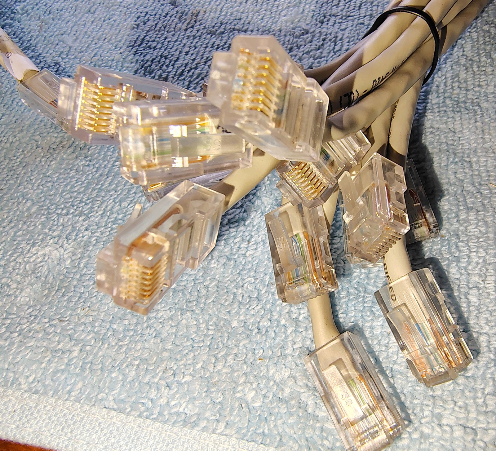 Lot of 13 Grey Gray 2ft 2' Used Cat 5 RJ45 Ethernet Network Patch Cables Cords - Image 3