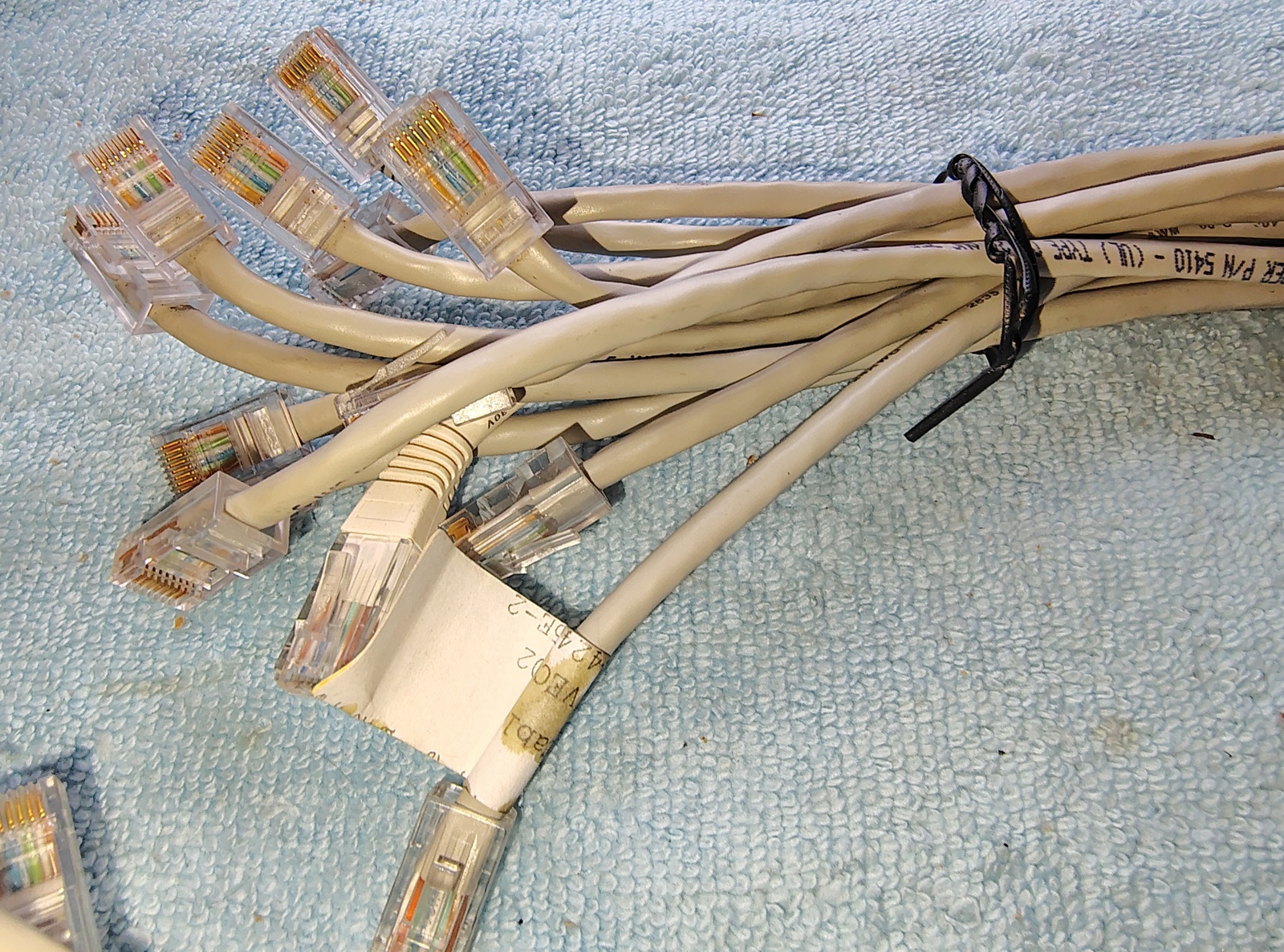 Lot of 13 Grey Gray 2ft 2' Used Cat 5 RJ45 Ethernet Network Patch Cables Cords - Image 8