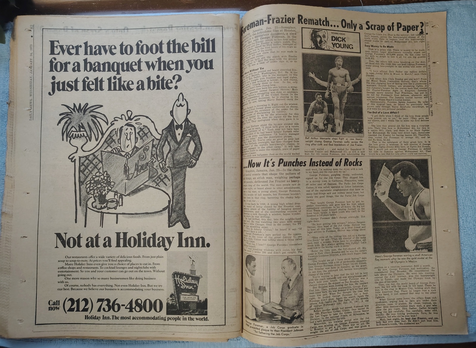 New York Daily News 24 January 1974 Vietnam War Ceasefire Joe Frazier George Foreman - Image 15