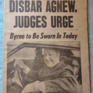 New York Daily News 15 January 1974 Spiro Agnew Brendan Byrne Dolphins Super Bowl