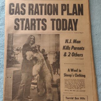 New York Daily News 11 February 1974 Gas Rationing Westminster Dog Show Dr. J ++