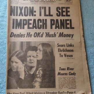 New York Daily News 7 March 1974 President Nixon Denies Hush Money Rangers Hawks