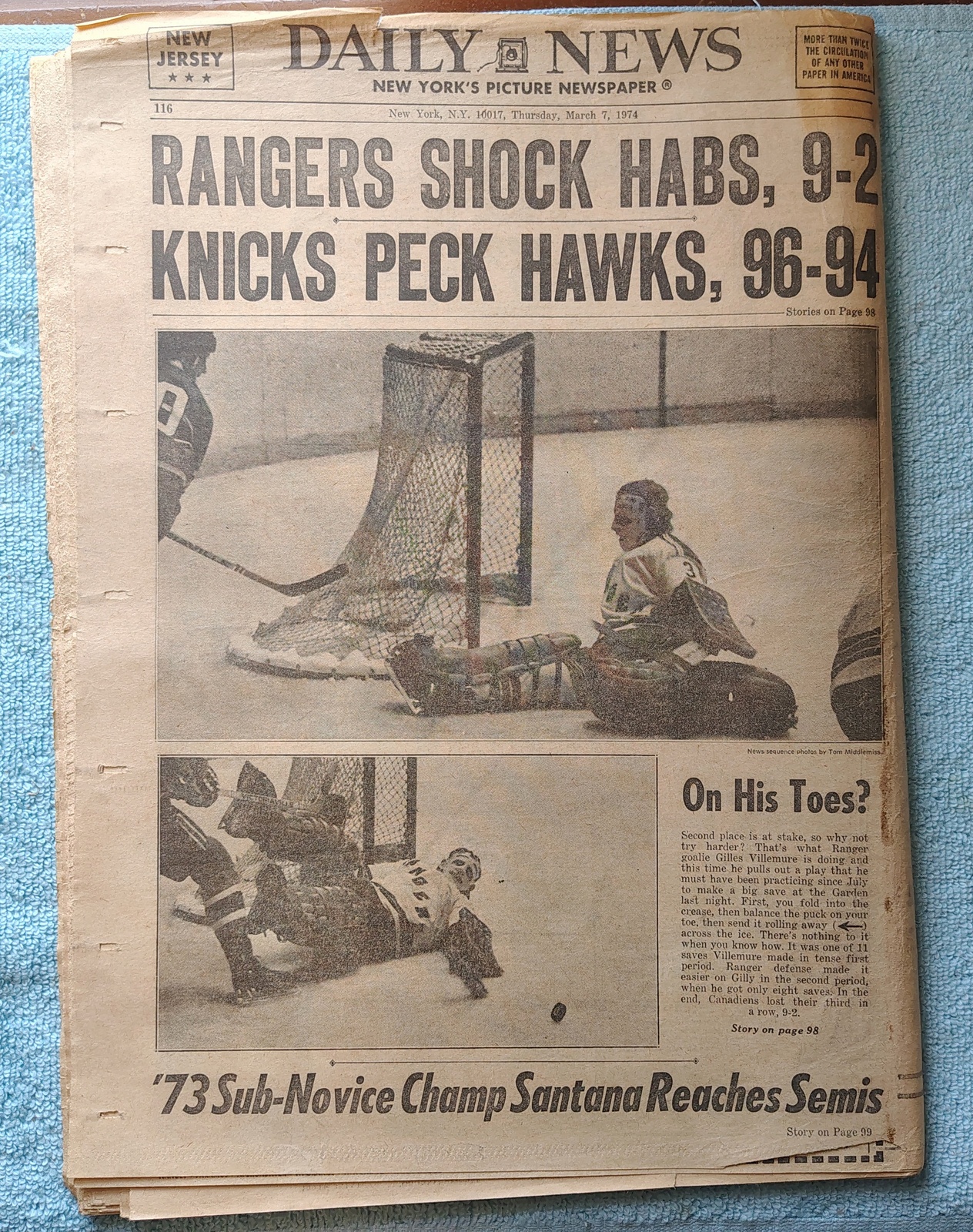 New York Daily News 7 March 1974 President Nixon Denies Hush Money Rangers Hawks - Image 3
