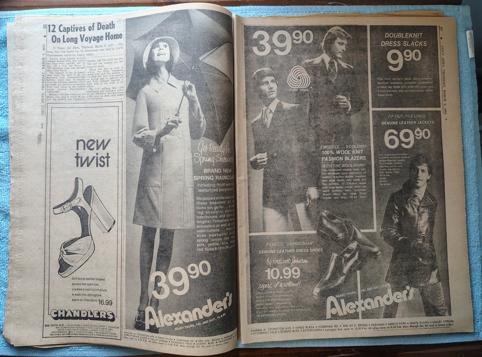 New York Daily News 7 March 1974 President Nixon Denies Hush Money Rangers Hawks - Image 11