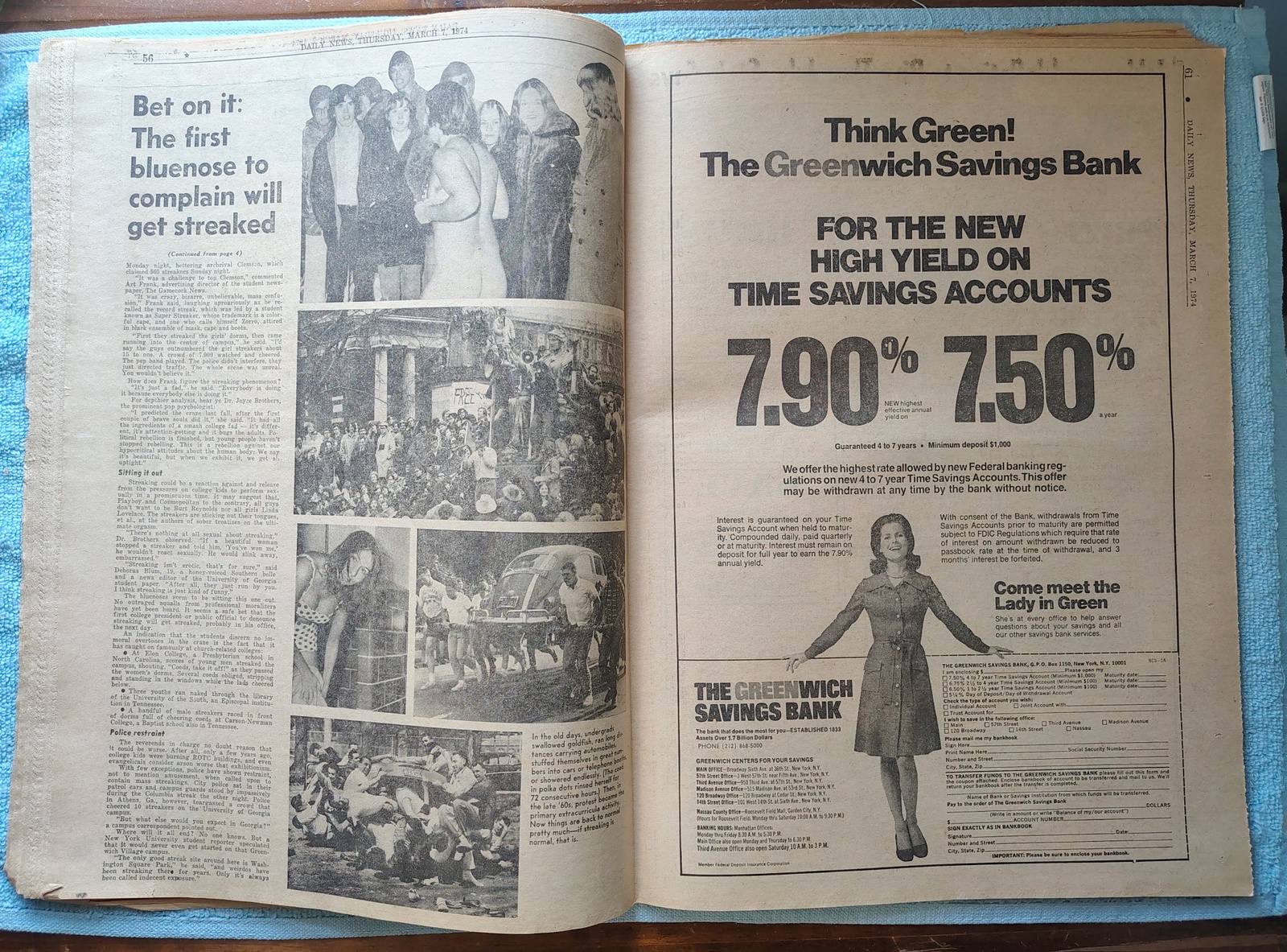 New York Daily News 7 March 1974 President Nixon Denies Hush Money Rangers Hawks - Image 15