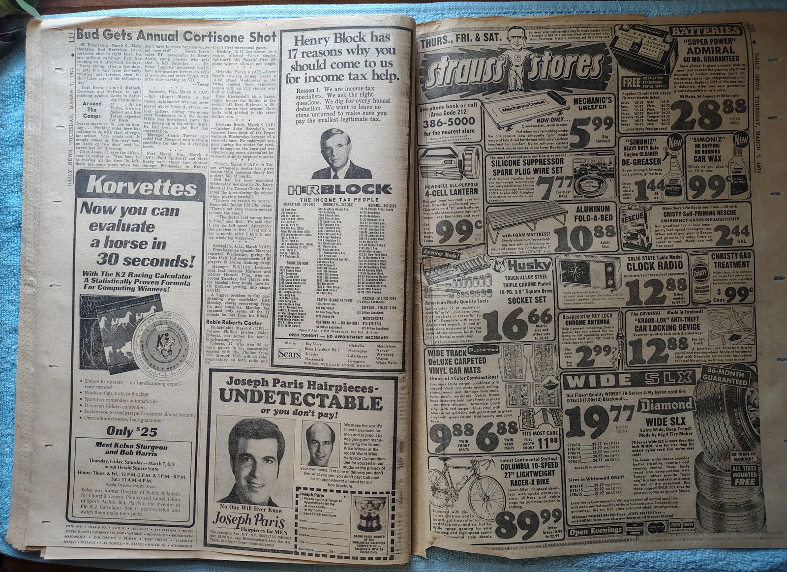 New York Daily News 7 March 1974 President Nixon Denies Hush Money Rangers Hawks - Image 22