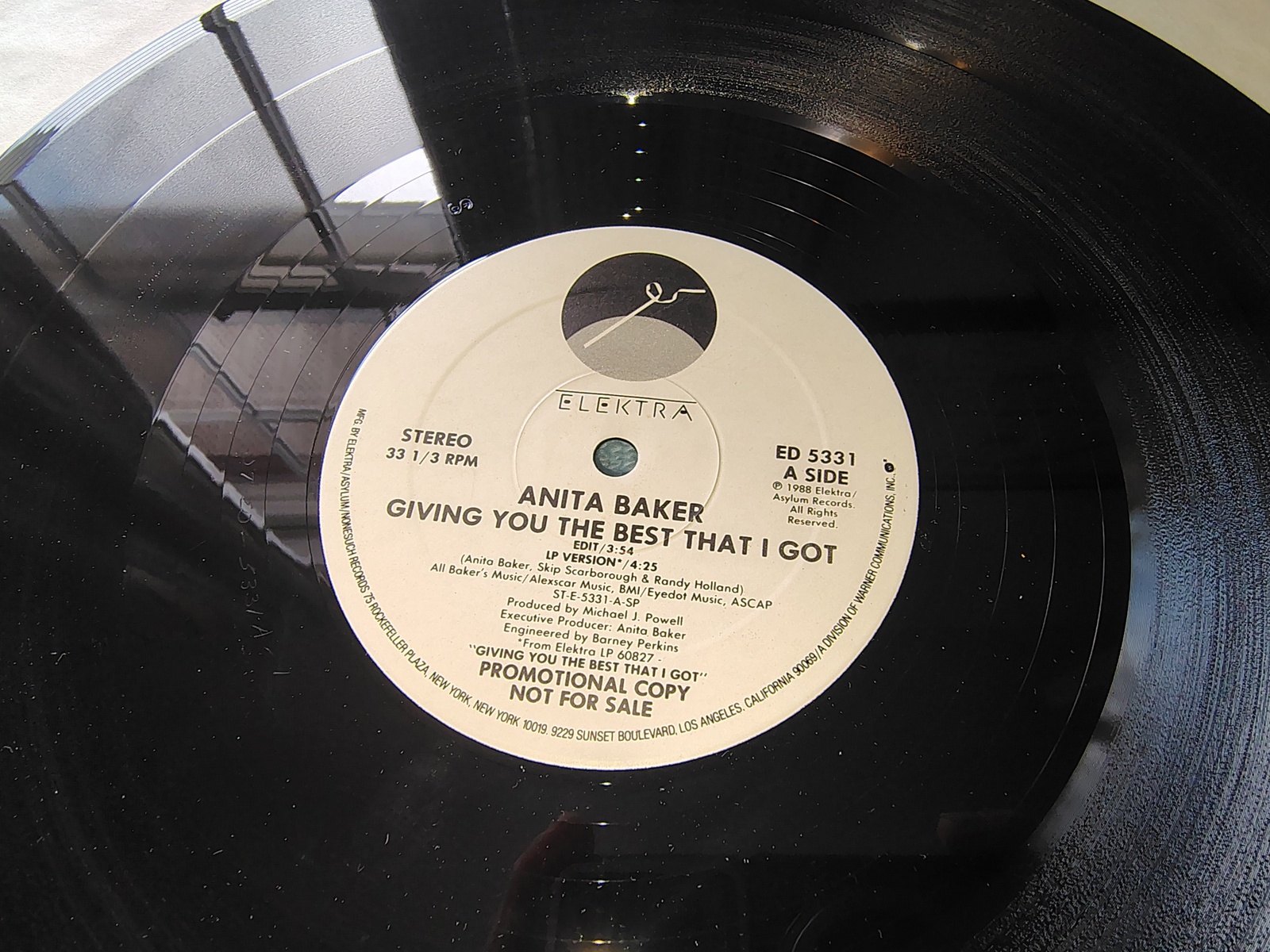 Anita Baker Giving You Best That I Got Promo Single Vinyl Record 12" 33RPM 1988 - Image 2
