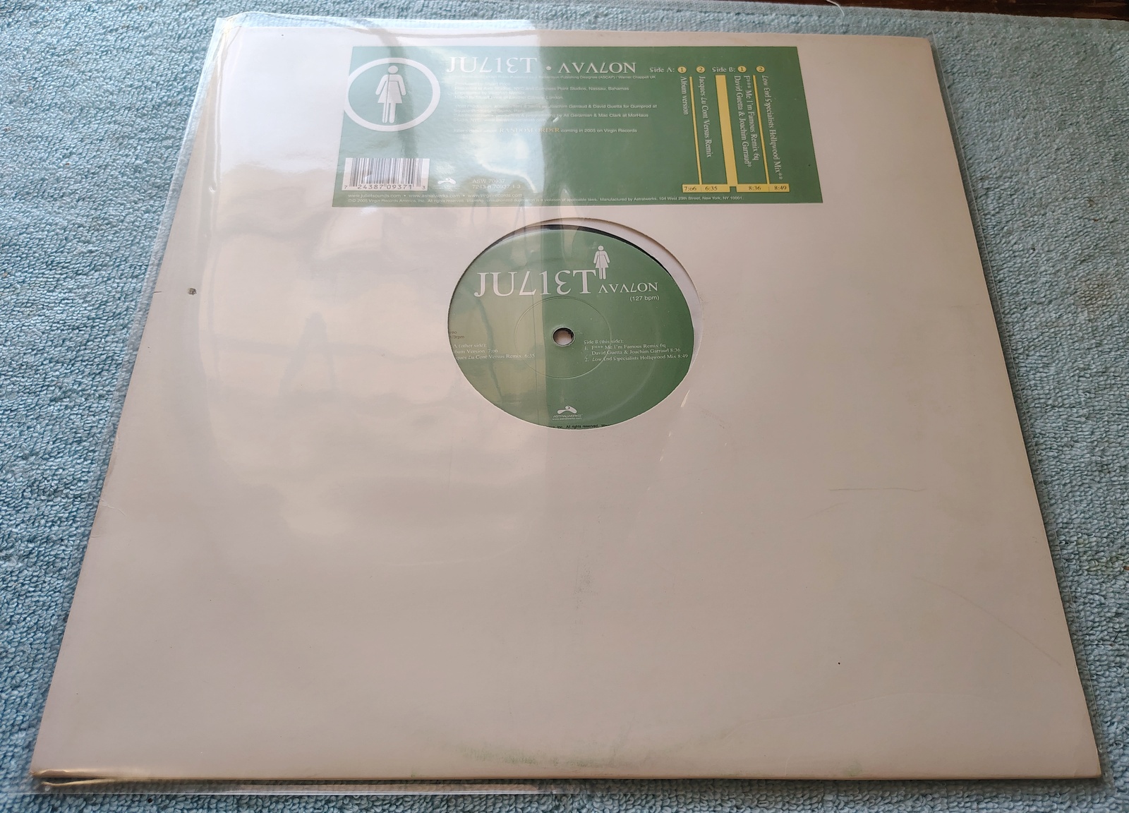 Juliet Avalon Promo Single Electronic House Club Vinyl Record 12" 33RPM 2005 - Image 9