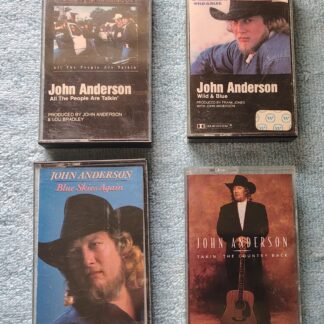 John Anderson Cassette Tape Lot of 4 – Wild & Blue, Blue Skies Again, Country