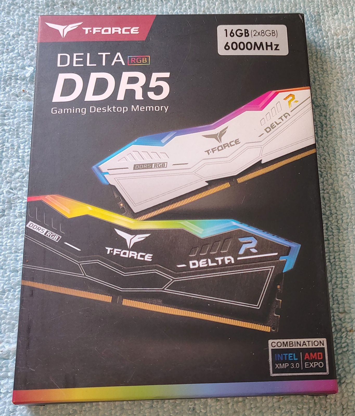 Team T-FORCE White Delta RGB 16GB Kit, 2 x 8GB DDR5 6000MHz Gaming Memory RAM