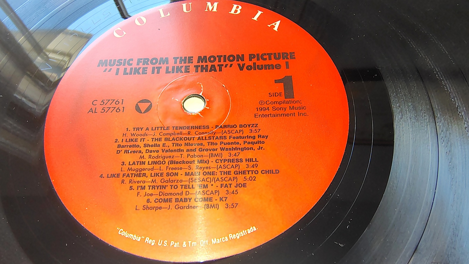 I Like It Like That Soundtrack Vol 1 Rap Hip Hop LP Vinyl Record 12" 33RPM 1994 - Image 4