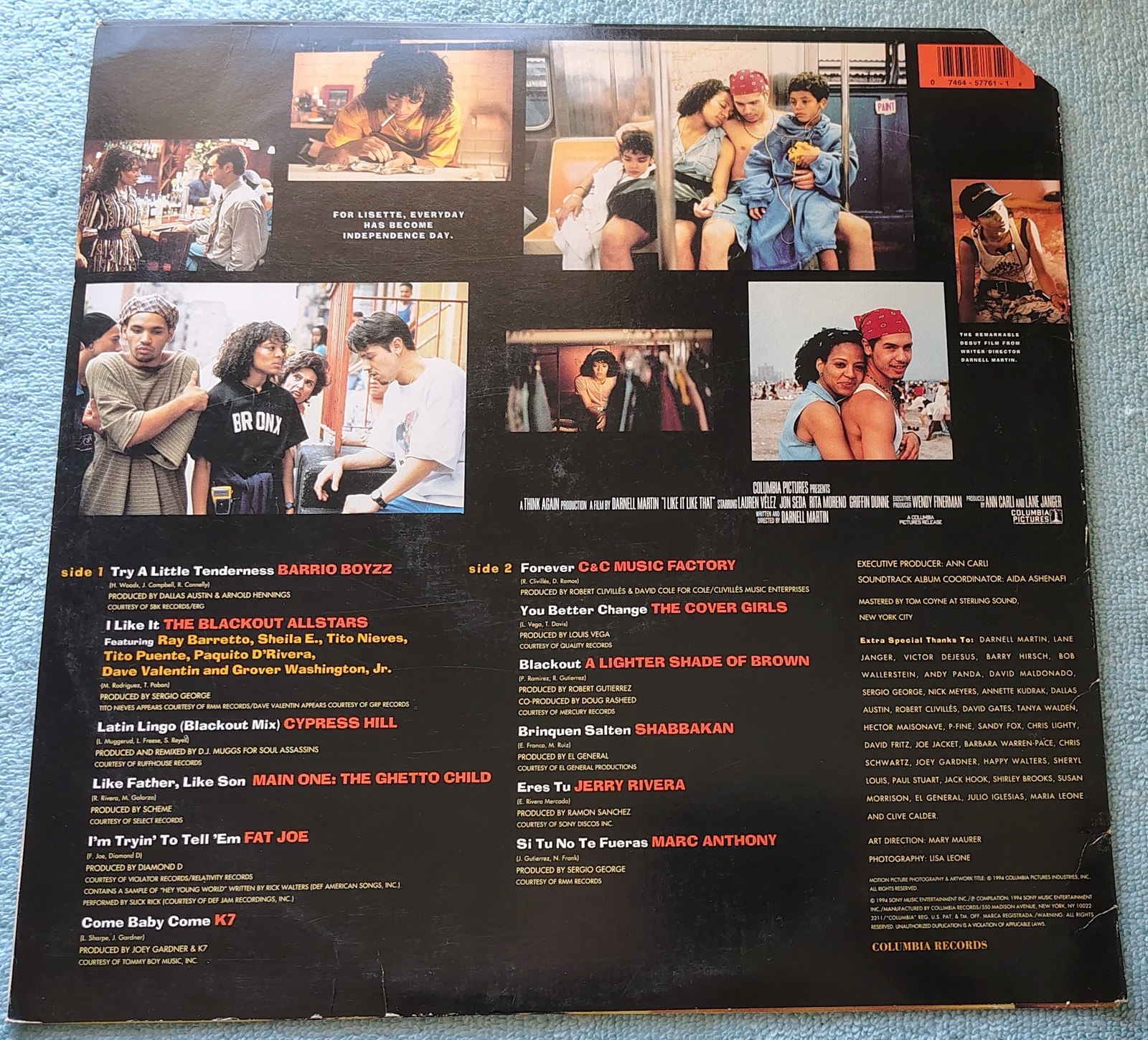 I Like It Like That Soundtrack Vol 1 Rap Hip Hop LP Vinyl Record 12" 33RPM 1994 - Image 7