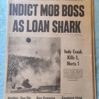 New York Daily News 31 May 1973 Indianapolis 500 Crash Fat Tony Mob Boss Indict