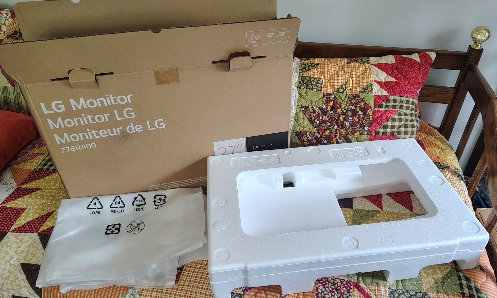 LG 27BR400 Original Box & Packing Foam ONLY – 27” Monitor Shipping Box (2025)