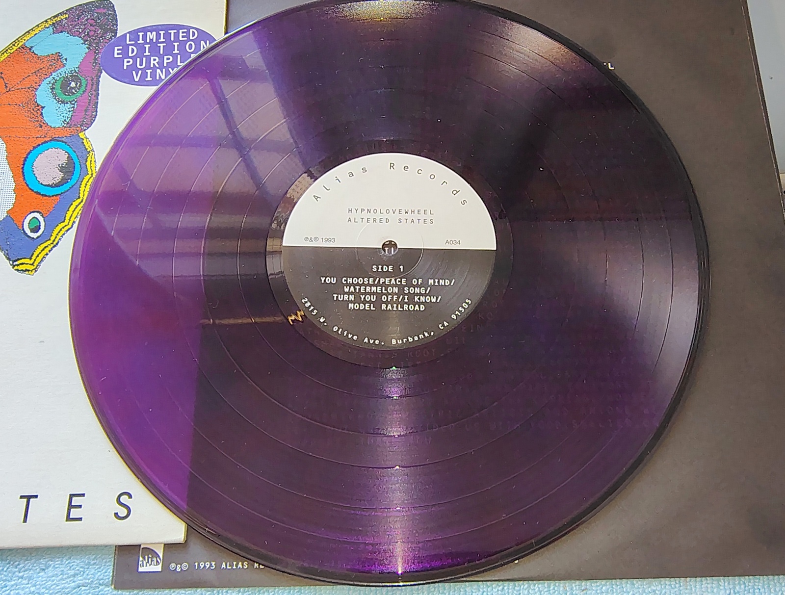 Hypnolovewheel – Altered States LP Purple Vinyl 1993 Alias Records - Image 3
