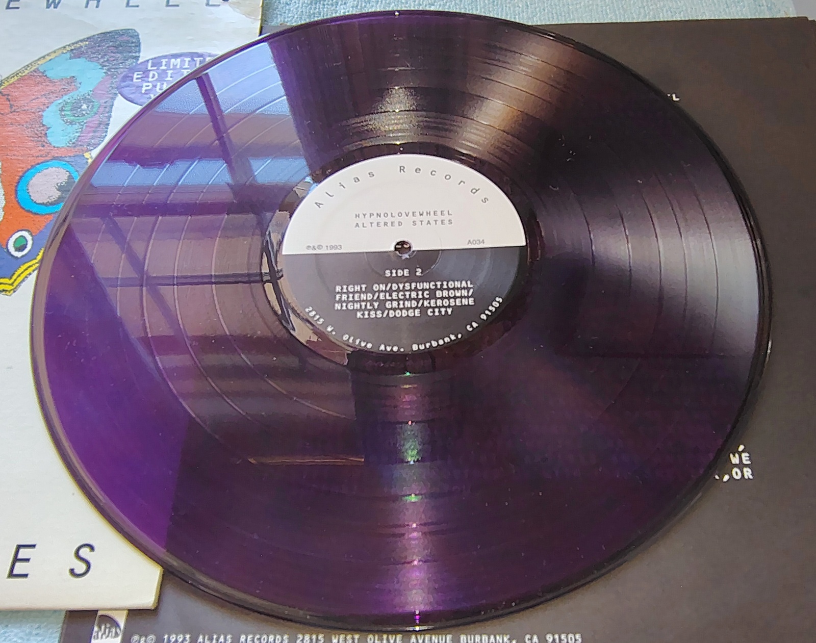 Hypnolovewheel – Altered States LP Purple Vinyl 1993 Alias Records - Image 5