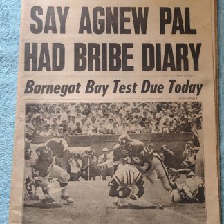 New York Daily News Aug 20 1973 Spiro Agnew Scandal Joe Namath Jets Giants NFL