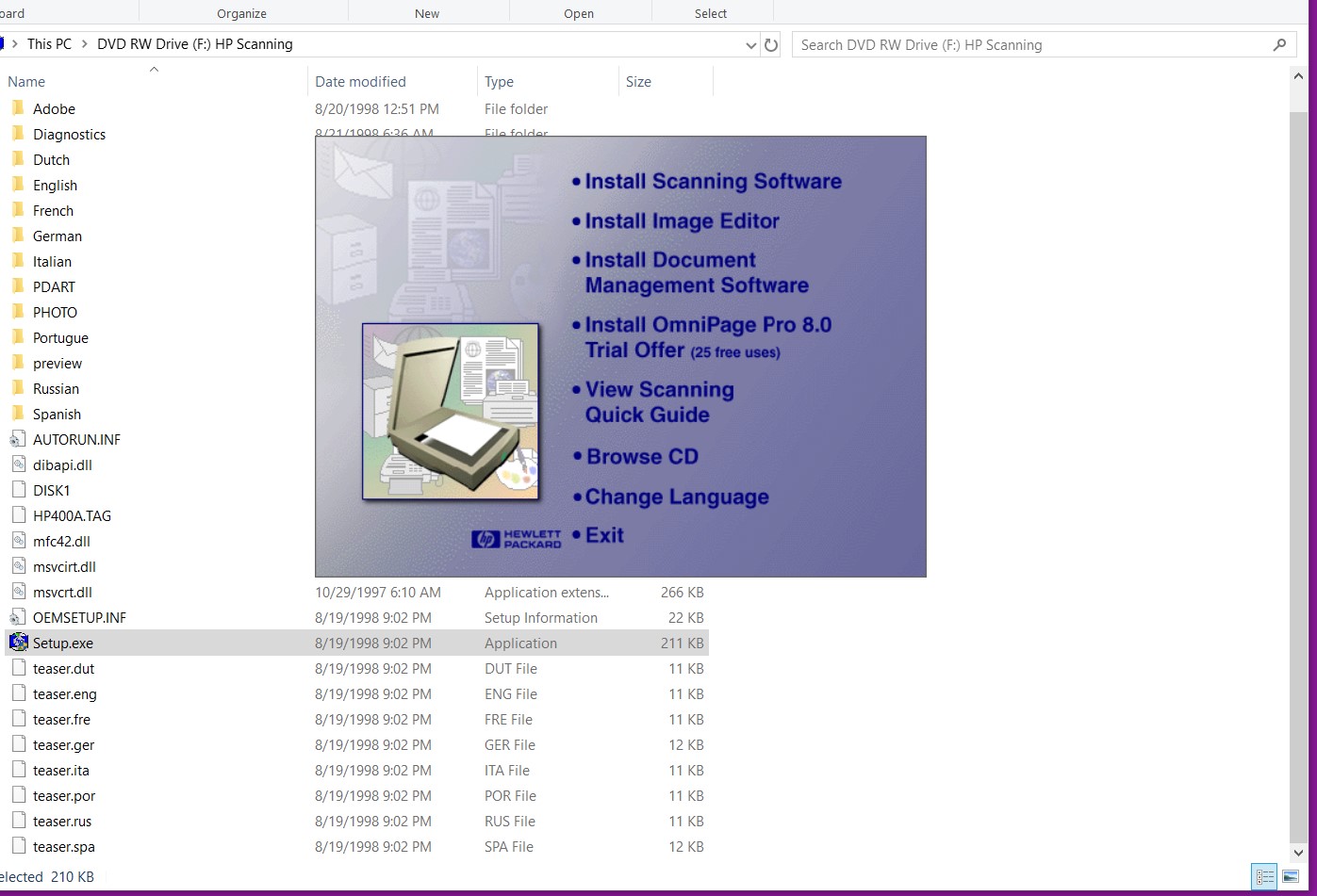 HP Scanning Software CD-ROM 1998 Drivers Adobe PhotoDeluxe OmniPage OCR Win 95 - Image 11