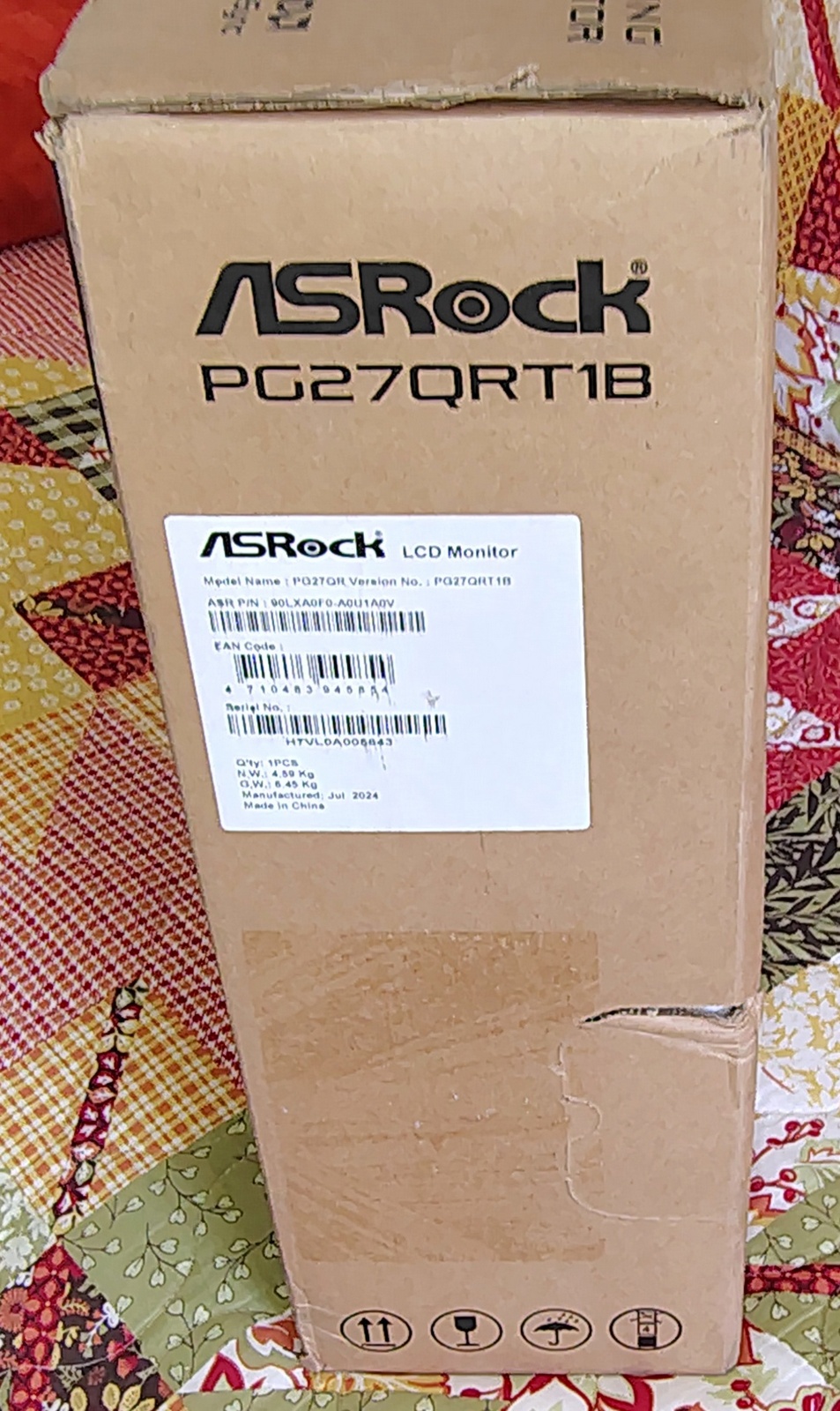 Genuine ASRock PG27QRT1B 27" Monitor Box & Foam Packaging Set Serial 5643 OEM - Image 13